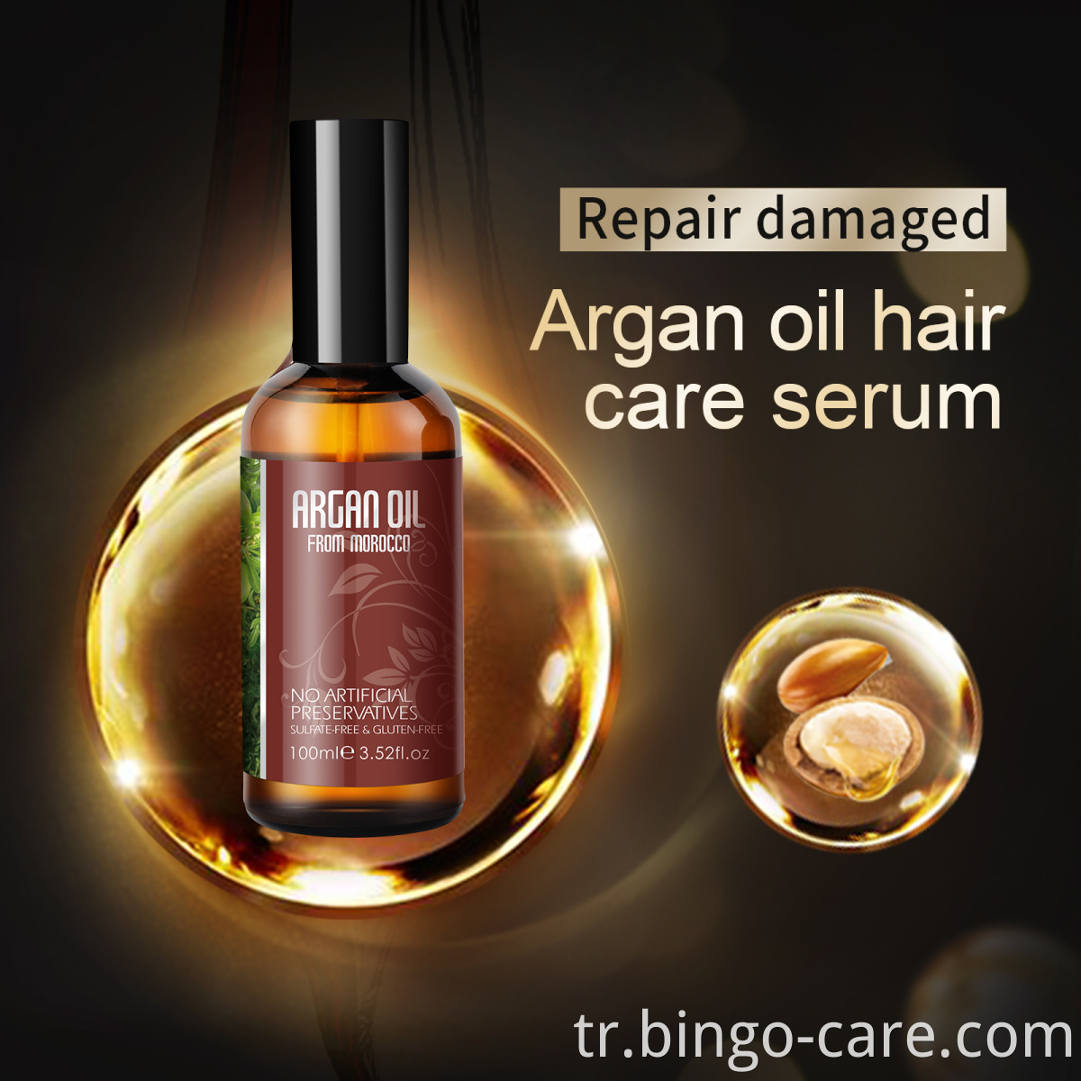 Private Label Argan yağı Serum Saç Bakımı Fas Doğal Organik %100 Saf Yağ Argan üreticileri